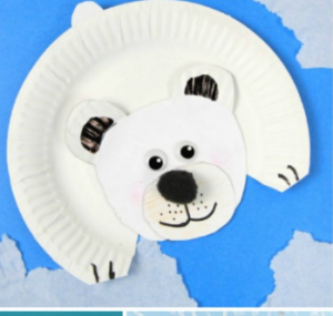 paper plate polar bear